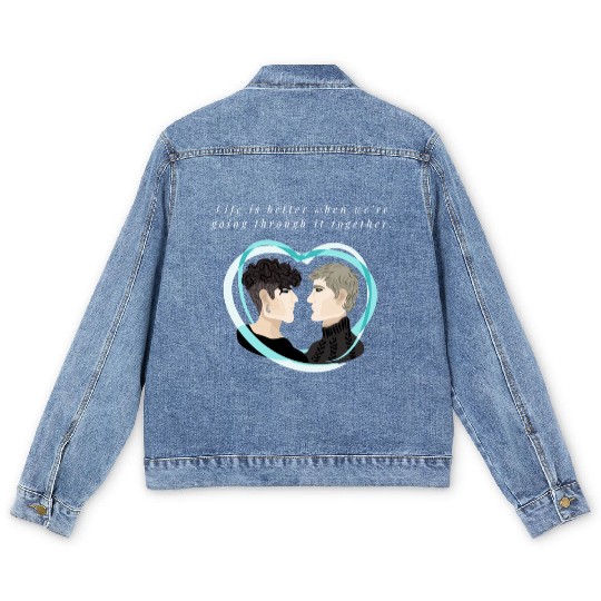 lesbian lgbtq pride valentine day 2023 valentines Men's Denim Jackets