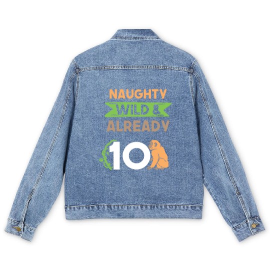 Gift 10 years birthday girl boy Ape Monkey Men's Denim Jackets