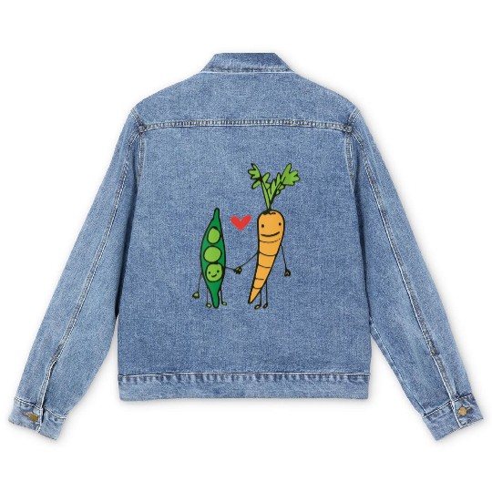 womens carrot and peas v neck Men's Denim Jackets