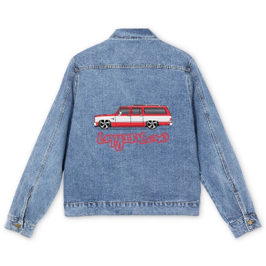 layinlow Cardinal Red Men's Denim Jackets