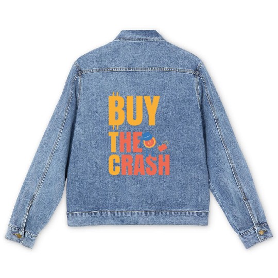 BTC Buy The Crash Crypto Bitcoin Men's Denim Jackets