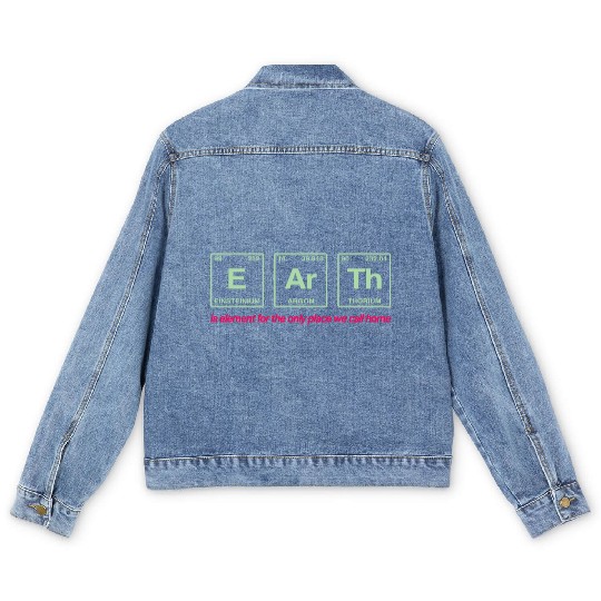 EARTH - written in elements of the periodic table Men's Denim Jackets