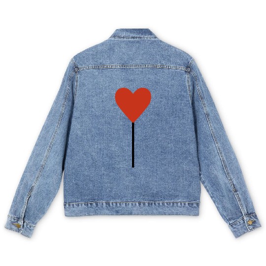 Heart Popsicle Heart Lollipop Heart Valentines Day Men's Denim Jackets