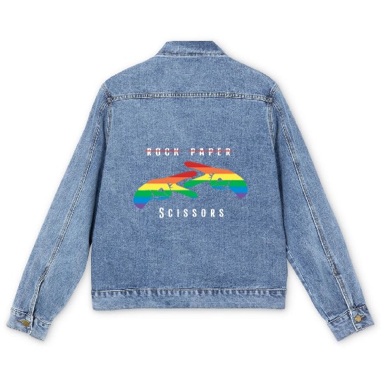 Rock Paper Scissors | Funny Lesbian Pride LGBT Men's Denim Jackets