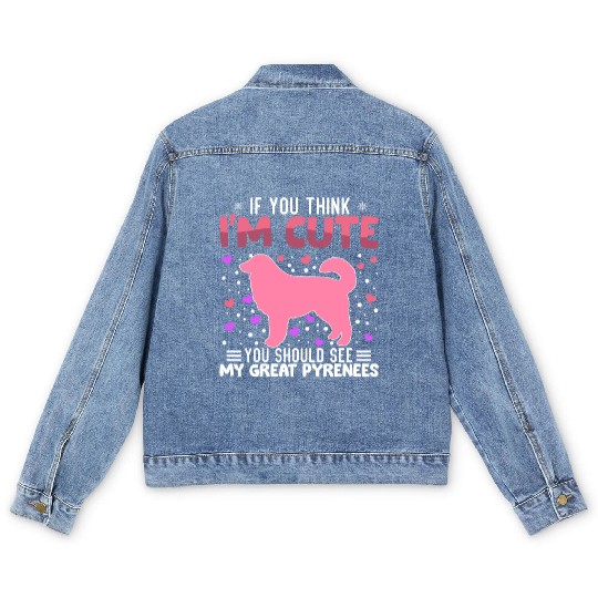 Great Pyrenees Heart Valentine's Day Animal For Men's Denim Jackets
