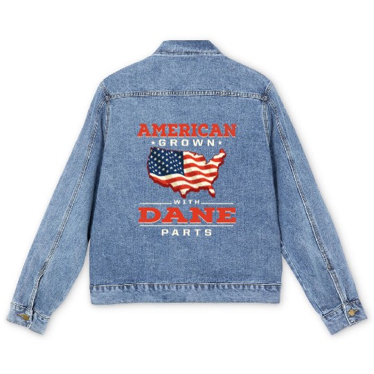 American Grown with Dane Parts Patriotic Danish Pa Men's Denim Jackets