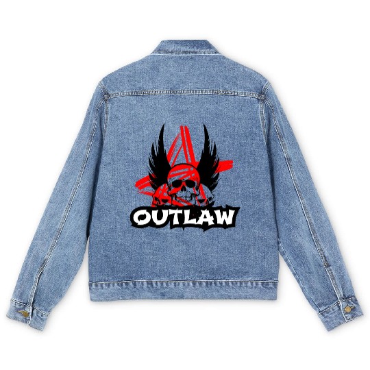 Skull - Bad Ass - Outlaw Men's Denim Jackets