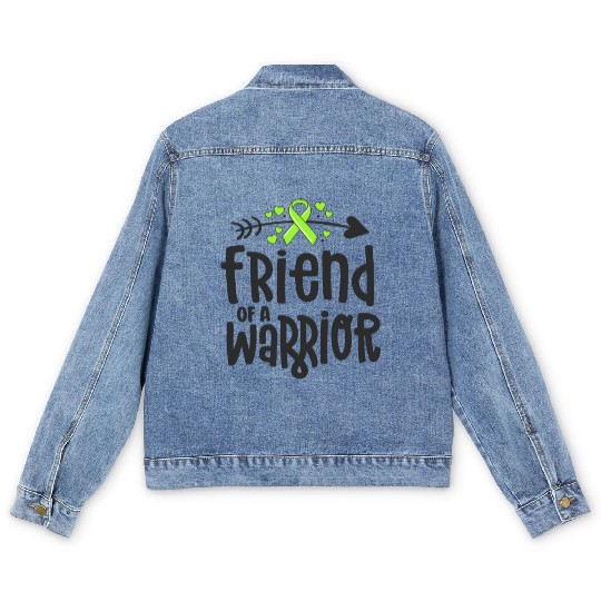 Friend Of A Warrior Lime Green Ribbon Lyme Men's Denim Jackets