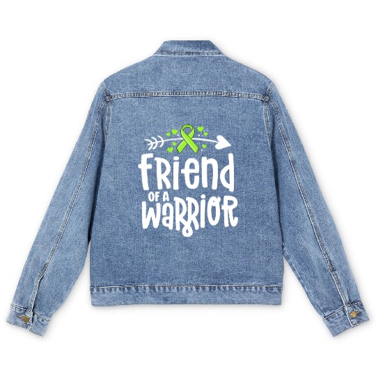 Friend Of A Warrior Lime Green Ribbon Lyme Men's Denim Jackets
