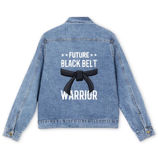 Future Black Belt Warrior Martial Arts MMA Belts Men's Denim Jackets