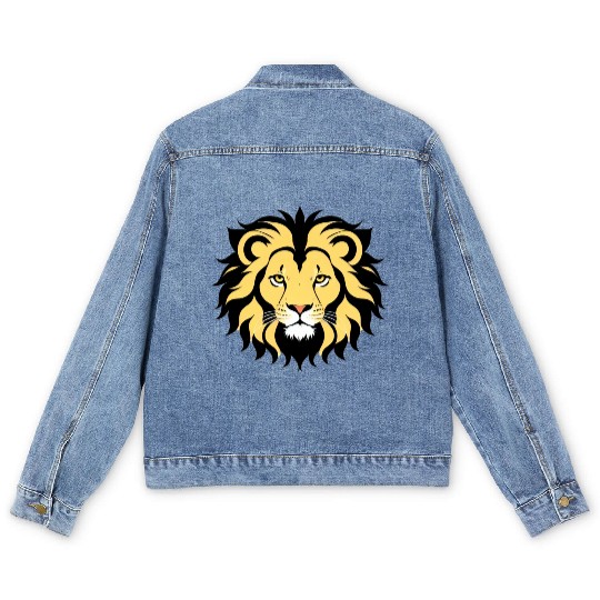 Royal Cartoon Lion - King of the Jungle 9 Men's Denim Jackets