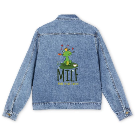 milf man i love frogs Men's Denim Jackets