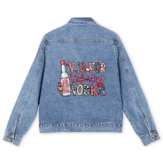 V Is For Vodka Men's Denim Jackets Valentine Men's Denim Jackets Xoxo