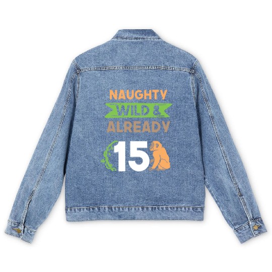 Gift 15 years birthday girl boy Ape Monkey Men's Denim Jackets
