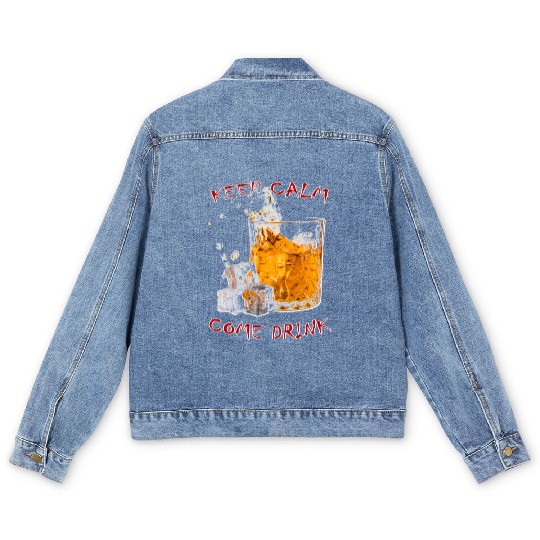 Keep Calm Come Drink Men's Denim Jackets