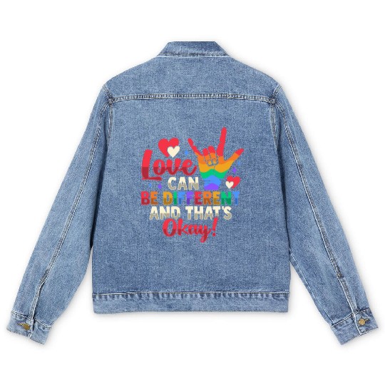 Gay Pride LGBTQ Design for a Pride Parade Men's Denim Jackets