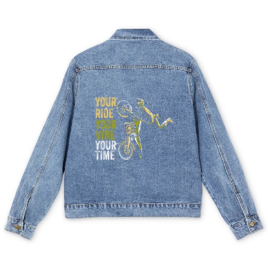 Your Ride Your Vibe Your Time Motocross Men's Denim Jackets