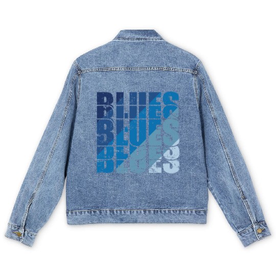 Blues Music Jazz Trumpet Chicago Men's Denim Jackets