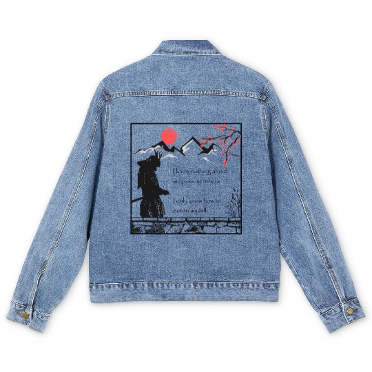 Samurai Quote Inspirational Japan Motivation Men's Denim Jackets