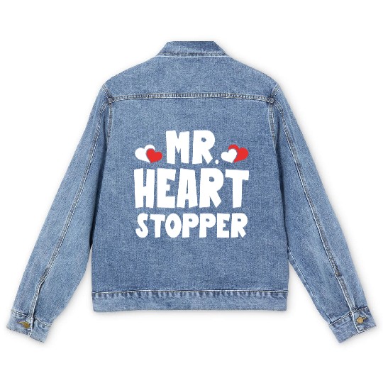 Mr Heart Stopper Funny Boyfriend Valentine's Day Men's Denim Jackets