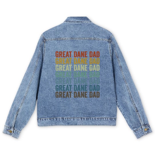 Great Dane Dad Great Dane Dog Lover Dog Dad Men's Denim Jackets