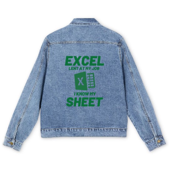 Excel-lent at My Job Funny Accountant Data Analyst Men's Denim Jackets