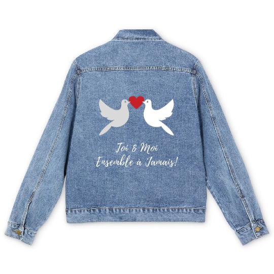 Idée cadeaux couples :Toi et moi ensemble à jamais Men's Denim Jackets