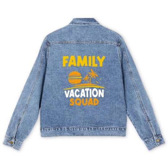 Family Vacation Squad Relatives Travel Holidays Men's Denim Jackets