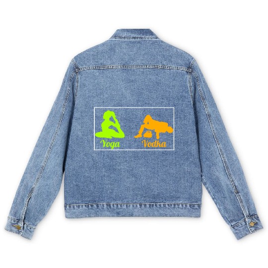 Difference Between Yoga And Vodka St Patricks Day Men's Denim Jackets