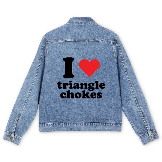 I Love Triangle BJJ Gear Men's Denim Jackets