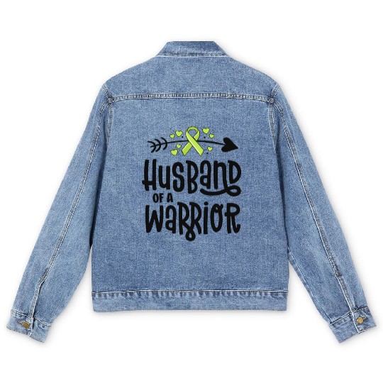 Husband Of A Warrior Lymphoma Cancer Awareness Men's Denim Jackets