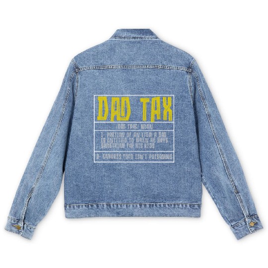 Vintage Dad Tax Definition Men Funny Father's Day Men's Denim Jackets