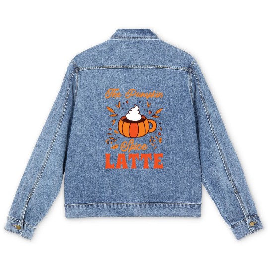 Pumpkin Spice Latte Halloween Coffee Lover Tarot Men's Denim Jackets