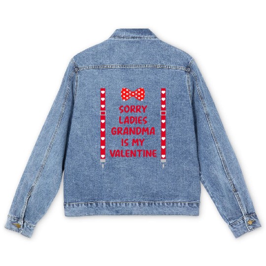 Costume Sorry Ladies Grandma Is My Valentine Men's Denim Jackets