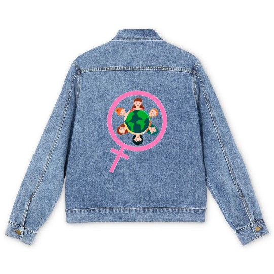 International Women's Day Embrace Equity Men's Denim Jackets