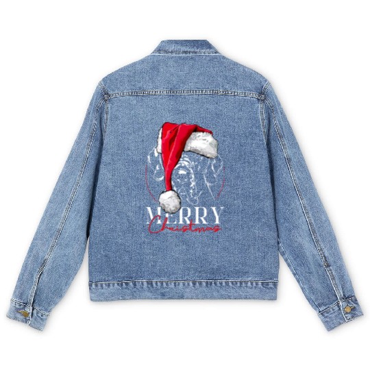 Santa Great Dane Dog Christmas Wilsigns Men's Denim Jackets