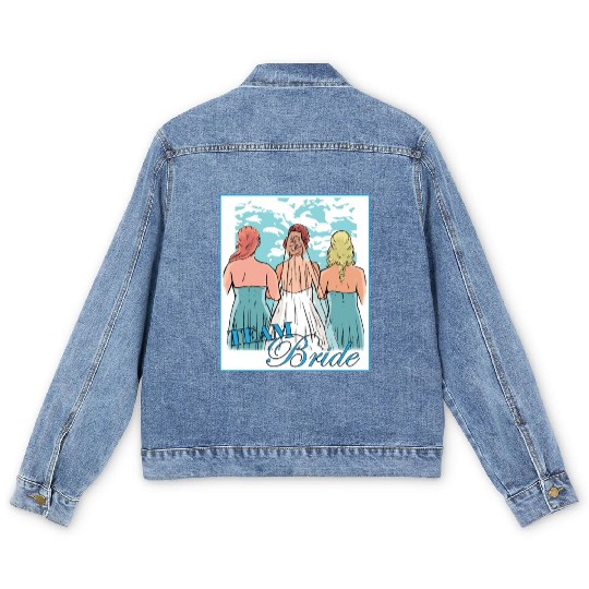 Team Bride Bridesmaid Bridal Shower Ceremony Marri Men's Denim Jackets