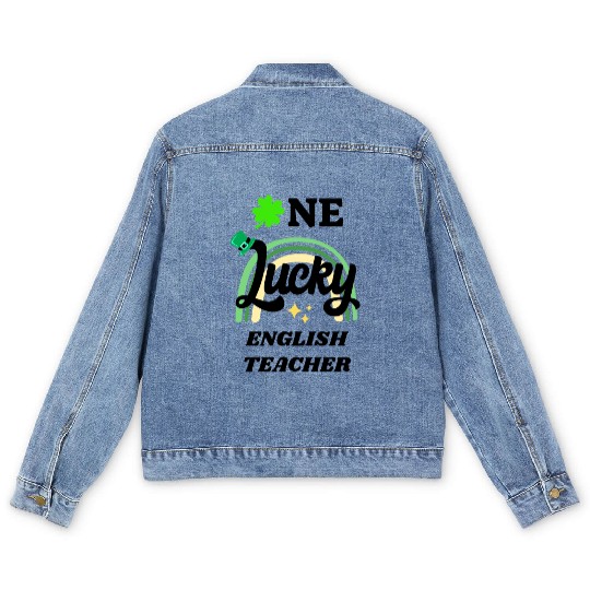 English Teacher, St Patrick's Day Gift Men's Denim Jackets