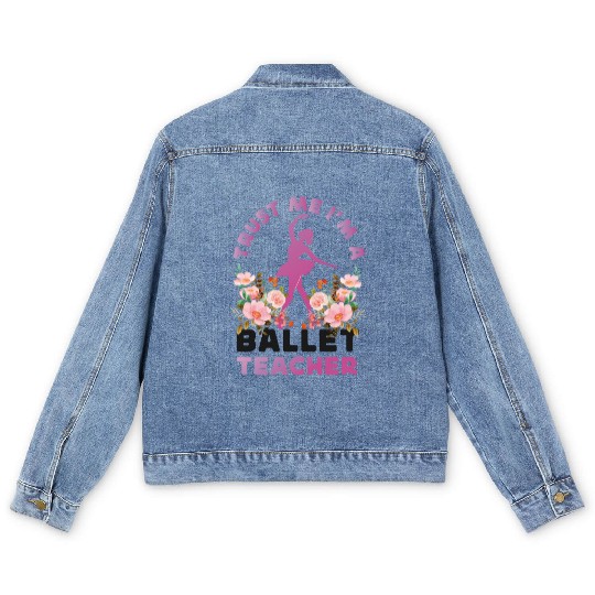 Ballet Dancer Dance Girl Ballerina Men's Denim Jackets
