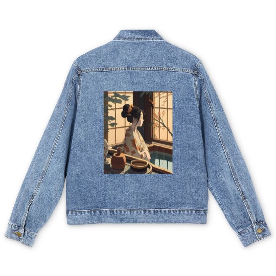 Japanese Culture Lover Japanese Style Spa In Men's Denim Jackets