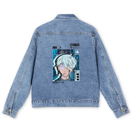 SciFi Anime Japanese City Aesthetic Tokyo Vaporwav Men's Denim Jackets
