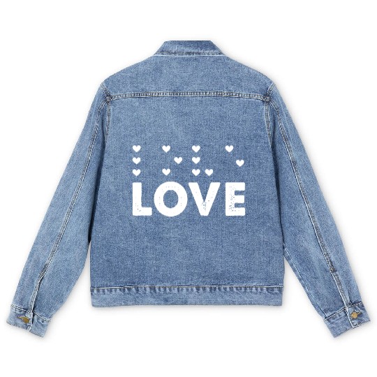 Love Heart Braille Alphabet Braille Language Men's Denim Jackets