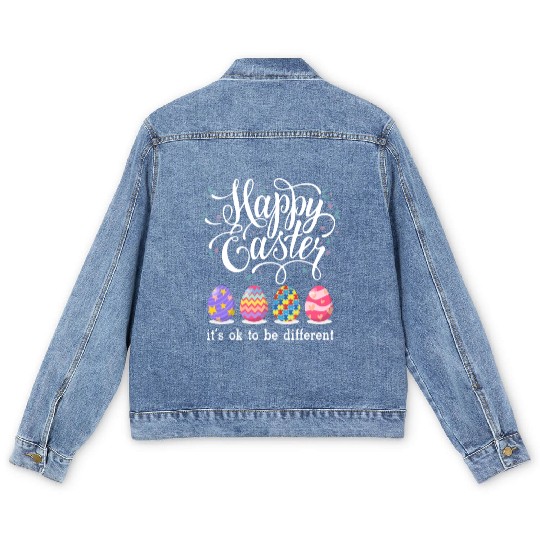 Autism Easter Egg Bunny Puzzle Awareness Men's Denim Jackets