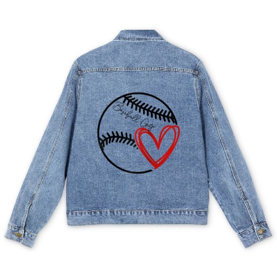 Baseball Gigi Heart Funny Baseball Lover Men's Denim Jackets
