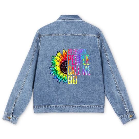 My Favorite People Call Me Gigi Sunflower Tie Dye Men's Denim Jackets