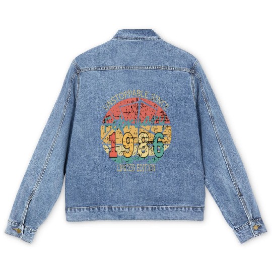 1986 Born Vintage Rose Gift Men's Denim Jackets