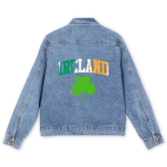 Ireland shamrock Irish St. Patrick's Day Men's Denim Jackets