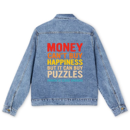 Money Can't Buy Happiness But It Can Buy Puzzles Men's Denim Jackets