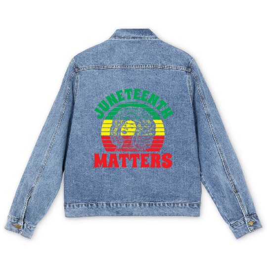 Juneteenth Matters African 1865 Black American Men's Denim Jackets