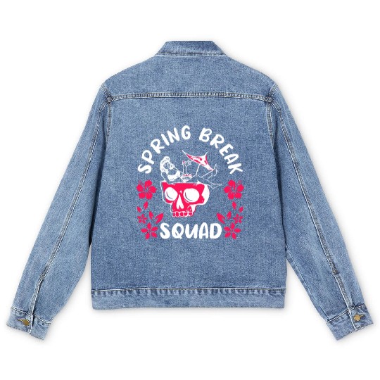 Spring Break Squad Summer Vacation Spring Break Men's Denim Jackets